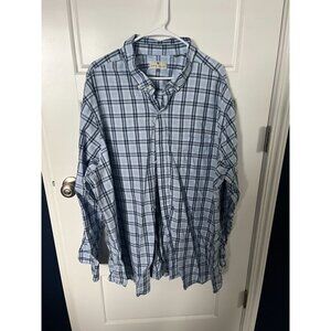 Men's Oak Hill Blue Plaid Long Sleeve Button Up 3XLT